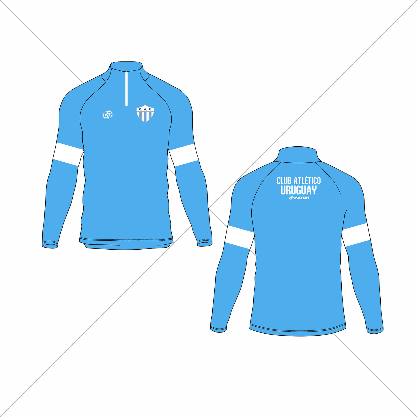 Buzo Medio Cierre Training Club Atlético Uruguay